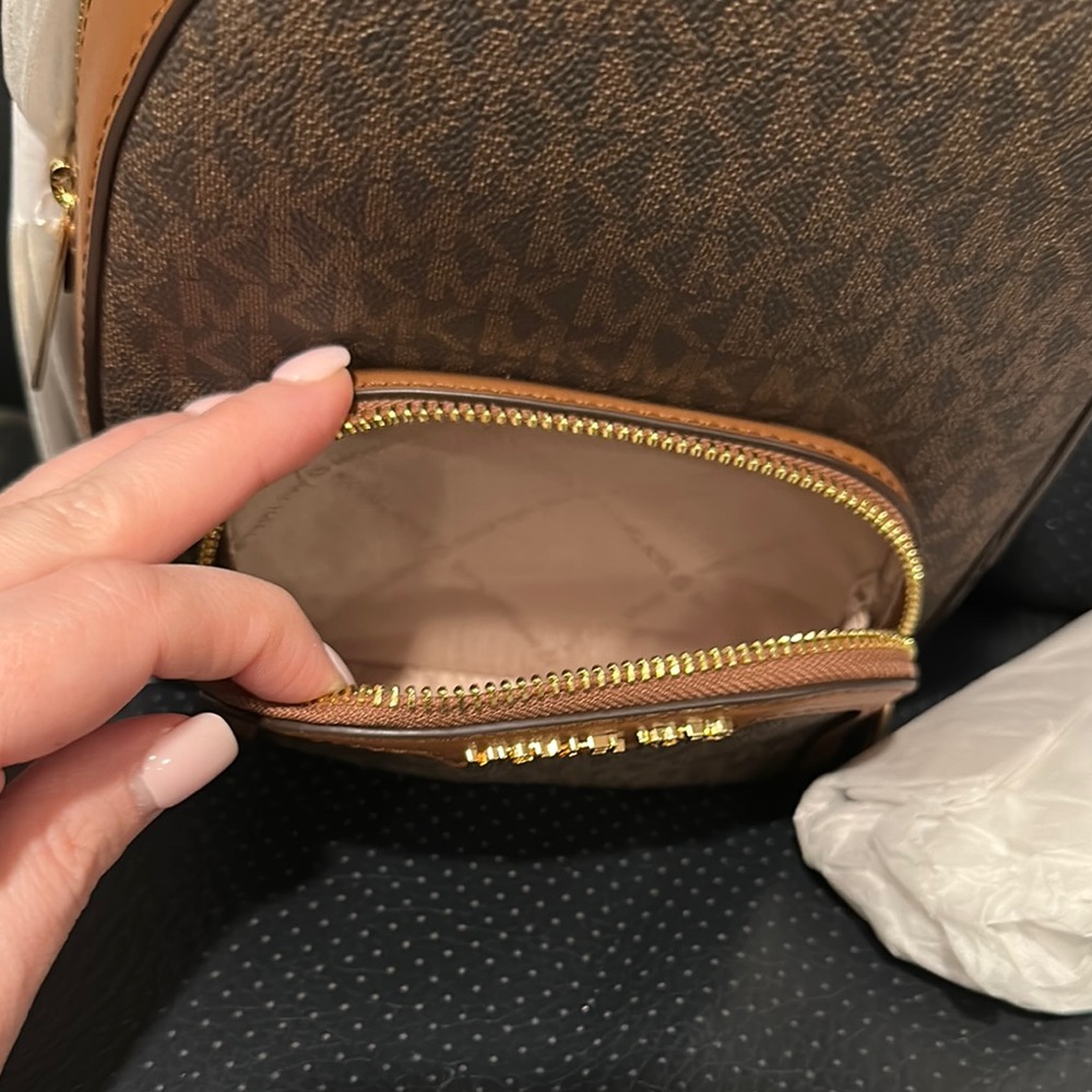 Michael Kors Brown Tan Backpack with Signature Monogram - Picture 4 of 8